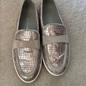 Donald J. Pliner Metallic Textured Loafers
